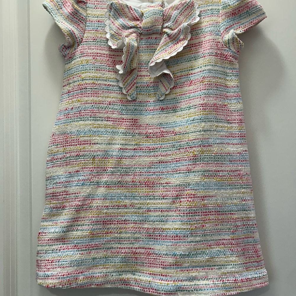 Multicolor Tweed Janie and Jack Dress with Ruffle Detail 3T